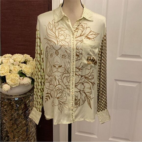 Me 369 silk Stylish Multicolor Women's blouse, M - Picture 2 of 12